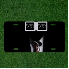 Creative License Plate Auto Tag With Virtual Reality Sunglasses In Suit Design