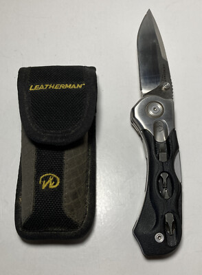 Leatherman K502x Locking Blade Knife w/Bits Driver/Carabiner Multi Tool Retired