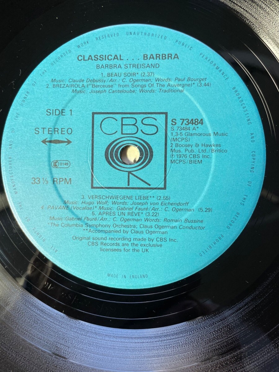 Barbra Streisand - Classical Barbra - CBS - S73484 - UK - 1976 w