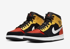 Nike Air Jordan 1 Retro Mid SE Mens Size 10 Black Yellow Orange 852542-087 New | eBay