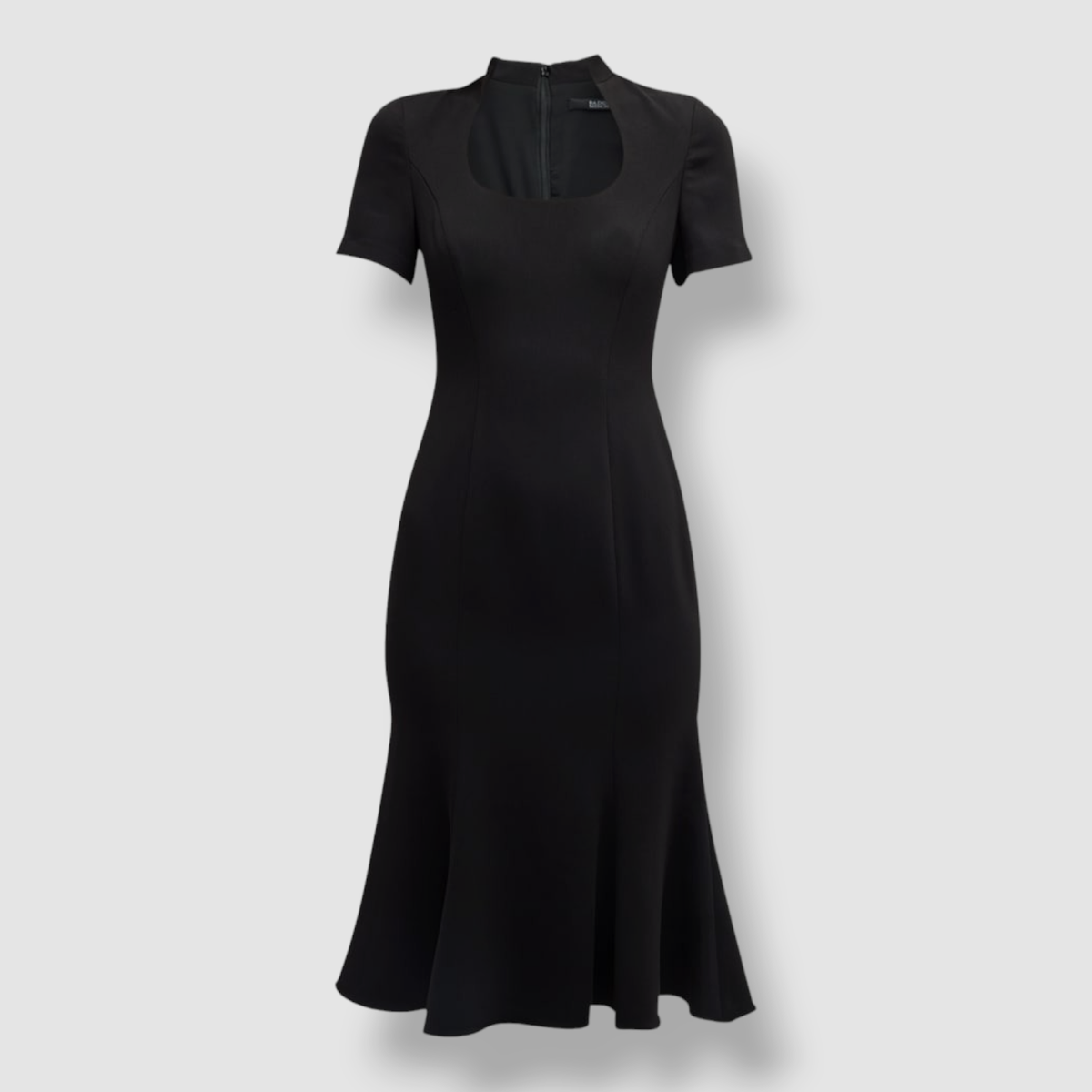 knee length dresses for ladies Black Lace Overlay Long Sleeve Fishtail Midi Dress – AX Paris main image 0