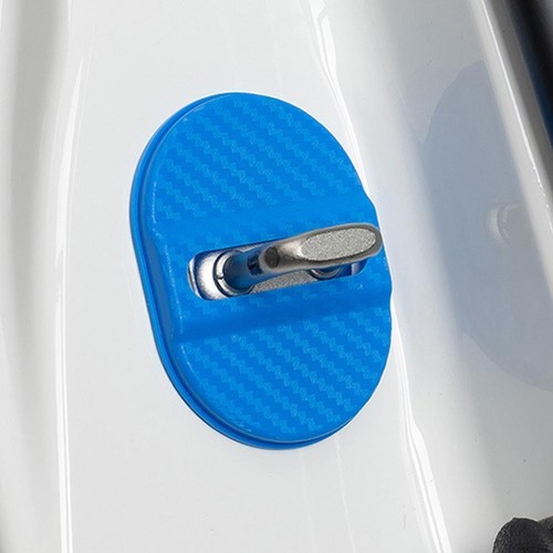 Carbon Fibre Car Door Lock Protective Cover Anti Rust Hot X0A7 W4L4 P5X8 - Picture 21 of 22