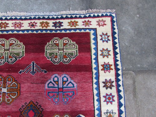 Vintage Traditional Hand Made Oriental Wool Red Gabbeh Rug 198x117cm - Picture 5 of 11