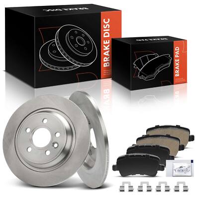 6pcs Rear Disc Brake Rotor & Ceramic Brake Pads for Volvo S60 11-18 S80 V60 XC70