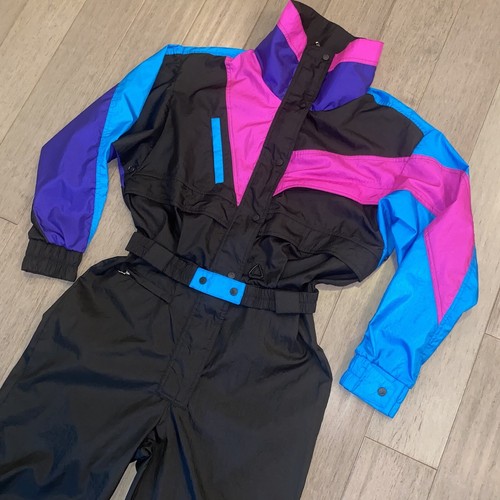Vtg 80s Ski Suit One Piece Snowsuit 