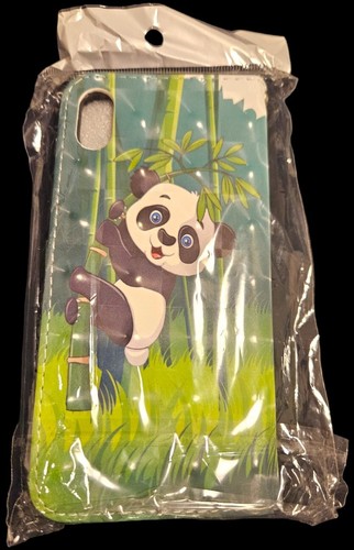 New!! Iphone XS Max Panda Bamboo Soft Cover Flip Case With Swivel Snap Lock - Photo 3 sur 4