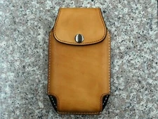 Leather Cell Phone Case Holster Sheath Vertical Custom Size Handmade in U.S.A.