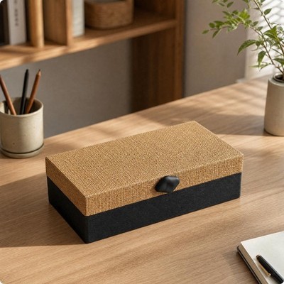 Desktop Organizer with Woven Panels Stylish Wood Desktop Organizer Decorative
