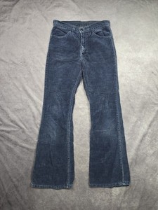 Vintage 70s Levi’s 646 Corduroy Bell Bottom Flare Navy Talon 28x27 USA Patina