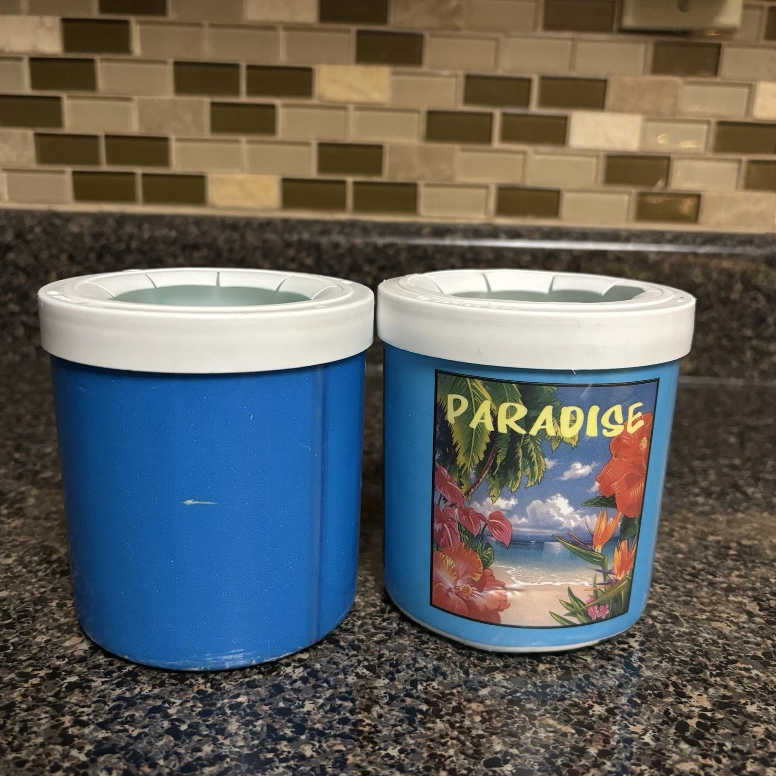 PAIR Vintage "The Fridge" Paradise & Blue Freezable Drink Cooler-Koozie Classic