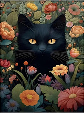 Cat Paint by Numbers for Adult, Cat Paint by Numbers Kit for Adults Beginners, D