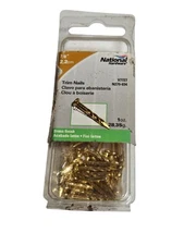 National METAL TRIM NAILS 7/8" Brass-V7727 Vintage 24pcs