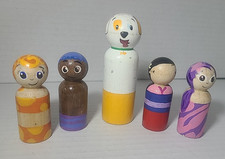 Juego de 5 Guppies Burbuja Pintados a Mano, Varios Juguetes de Madera