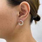 1.9ct Pear & Round Hoop Earrings White Gold 14K Labcreated Diamond F/VS — photo 5