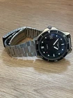 Vtg. TIMEX Red Dot 39mm Black Dial Diver Date Manual Wind Watch