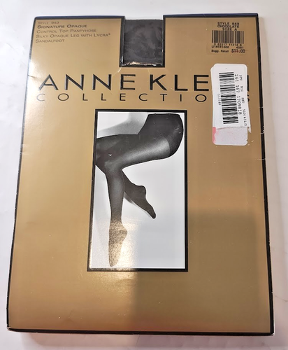 Lot Anne Klein Signature Sheer Control Top Choc./True Black Pantyhose size A - Picture 2 of 8