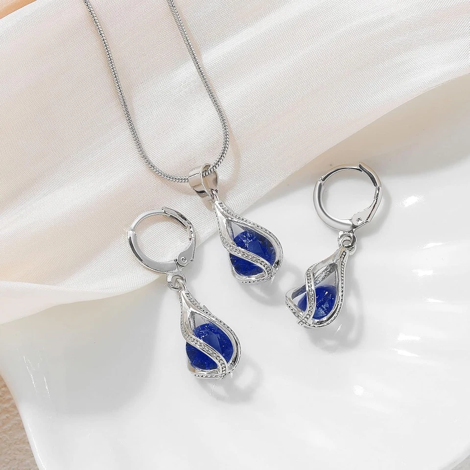 Conjuntos de joyas de plata para mujer estrás cristal circonita cúbica accesorio de dama de honor nupcial Foto 2 de 4