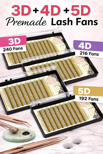 Pre made Fan Lashes Russian Volume Eyelashes Cluster PBT Mink Extension 3D 4D 5D