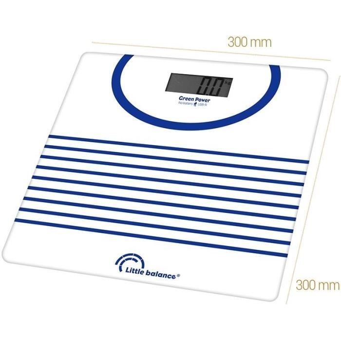 Pèse-personne USB rechargeable Little Balance 8655 Marinière fini la panne de pile 180kg