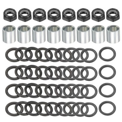 Skateboard Truck Hardware Kit Sperre Muttern Achse Drehzahlringe Set Silber