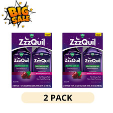 2 Pack Vicks ZzzQuil Nighttime Sleep Aid Liquid Warming Berry 24 Fl Oz