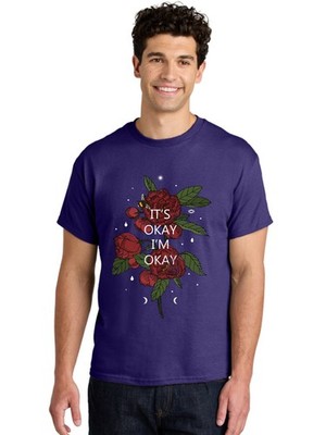 Its Okay Mens Graphic Tee, 100% Cotton, Casual Summer Wear