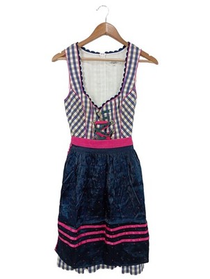 SPIETH & WENSKY Dirndl Damen Trachtenmode Gr. DE 36 blau-pink-weiß Casual-Look