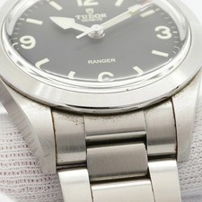 AUTH TUDOR WATCH RANGER 79950 BLACK DIAL AUTOMATIC STAINLESS STEEL MEN'S F/S 7