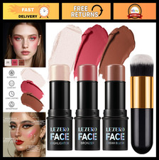 3Pcs Contour Stick Makeup Set - Highlighter, Blush  Bronzer Kit for Cheek Sculp