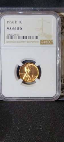 1956 D Lincoln Wheat Cent MS 66 RD NGC Penny Uncirculated SKU:I3683