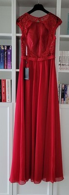   neu Kleid mit offenem Rücken UNIQUE Gr. S 36 38 Rot neu mit Etikett