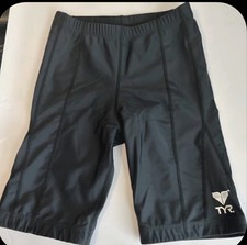 TYR Womens Athletic Liner Padded Biker Cycling Compression Shorts Sz Med Black