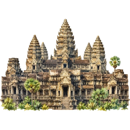 Angkor Wat Landmark World Wonder Self Adhesive Vinyl Sticker