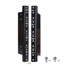 Sound Town 2-Pack 4U Steel Rack Rails, with Black Powder Coated Finish and Sc...