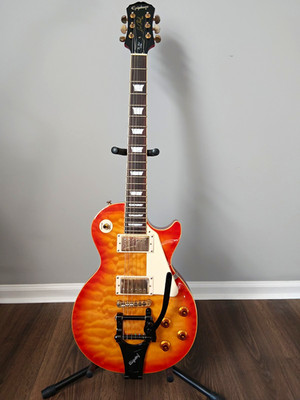 Epiphone 2008 Les Paul Ultra Orange Burst RH Bigsby Tailpiece W/ Hard Case