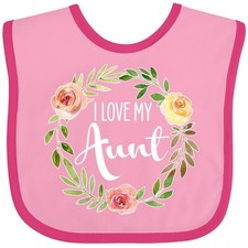 Inktastic I Love My Aunt- Flower Circle Baby Bib Flowers Niece Nephew Wreath For