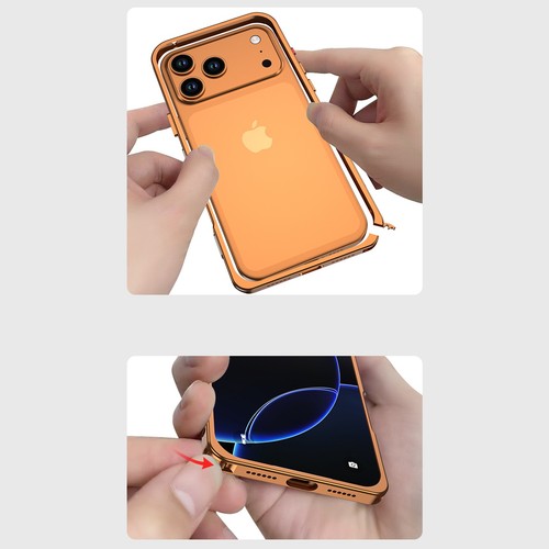 For iPhone 17 Pro Max/17 Air/17 Pro/17 Metal Bumper Case +Camera Lens Protection - Picture 3 of 28