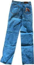 Vintage GITANO Straight Leg Embroidered Cowgirl Denim Jeans 26x31