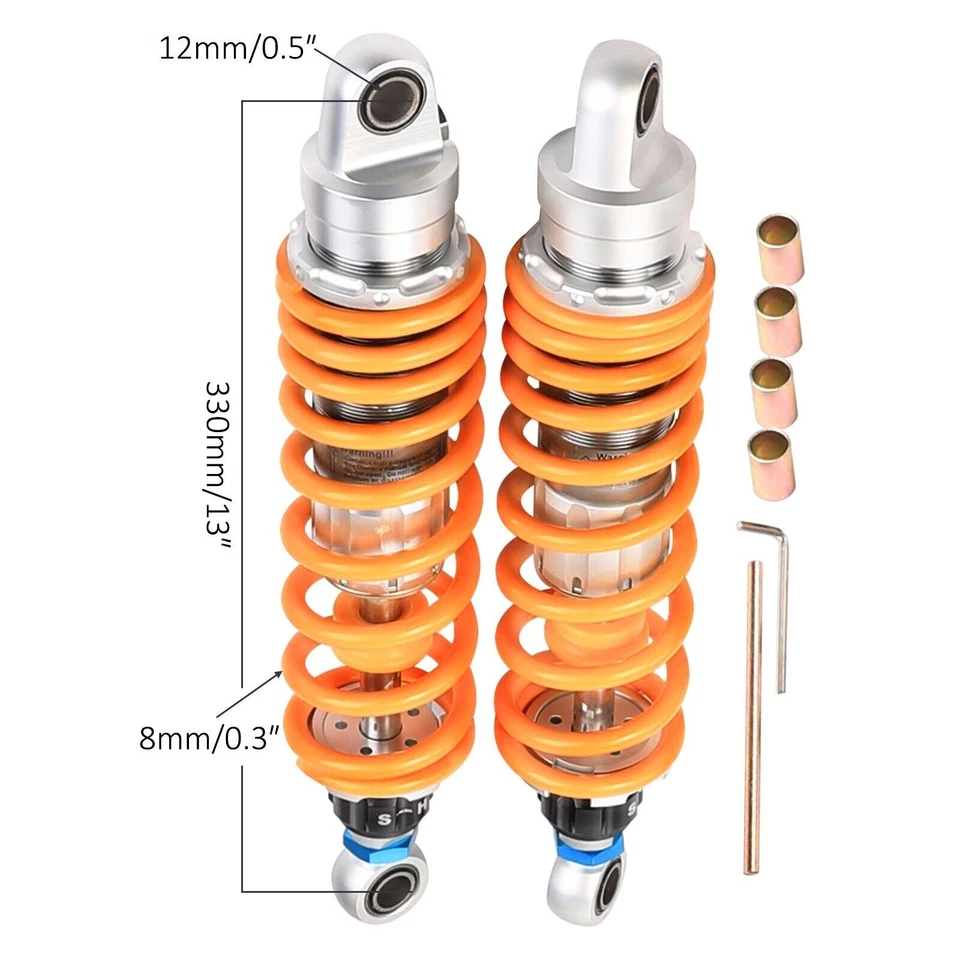 Amortiguador trasero aire 330 mm 2 piezas para Honda CB400 Yamaha XTR400 Kawasaki ZRX G Foto 2 de 4