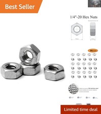304 Stainless Steel Hex Nuts Set, 30PCS 1/4-20 Fasteners for Home & Automotive