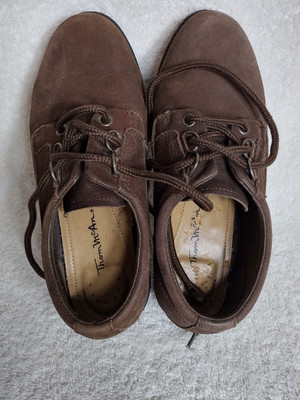 Thom McAn Shoes Womens 5W Lace Up Oxford Brown Suede Leather Casual Loafer 90s