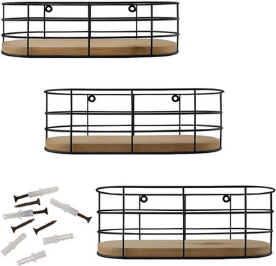 Set of 3 Wire Baskets for Storage Wall Mount - Stackable Wire Baskets for Organi