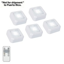 Wireless LED Puck Lights, 5-Pack, 100-Lumens, Remote Included