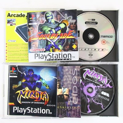 Sony Playstation 1 PS1 PAL OVP Soulblade + Ninja Shadow of Darkness Sehr Gut
