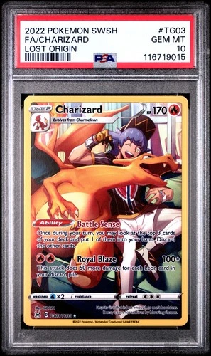 New ListingPSA 10 Charizard #TG03 Full Art 2022 Pokemon SWSH Lost Origin Trainer Gallery