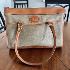 Vintage Dooney  Bourke AWL Satchel Bag 1980 Leather Brown Tan EUC