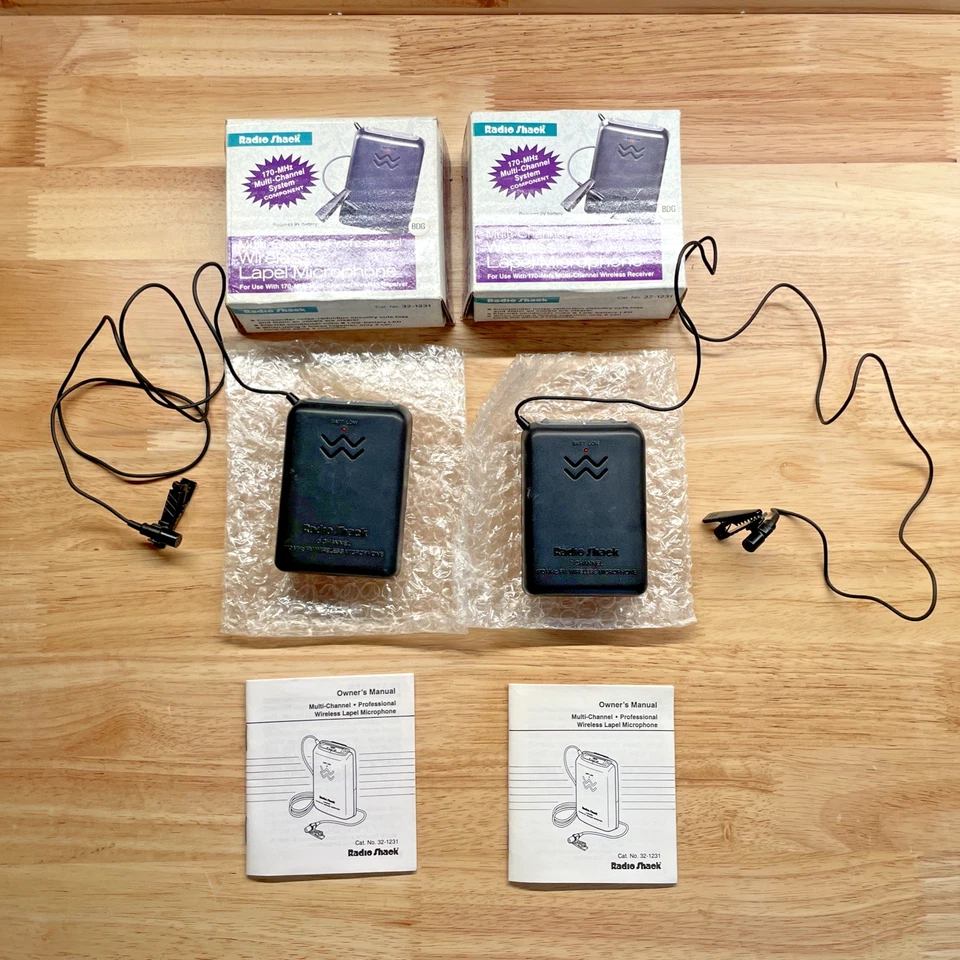 Radio Shack Wireless Lapel Microphone 32‑1231 MultiChannel System 2‑Pack - Image 3 of 4
