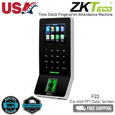 ZKTeco F22 Biometric Fingerprint Employee Time Clock Attendance Machine WiFi