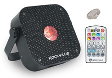 Rockville MINI RF1 V3 Black DJ LED Par Wash Up Light RF Remote Magnetic Mount