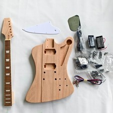 ShipUS DIY Firebird Full Set Kits Unfinished Electric Guitar Fixed Bridge 22Fret